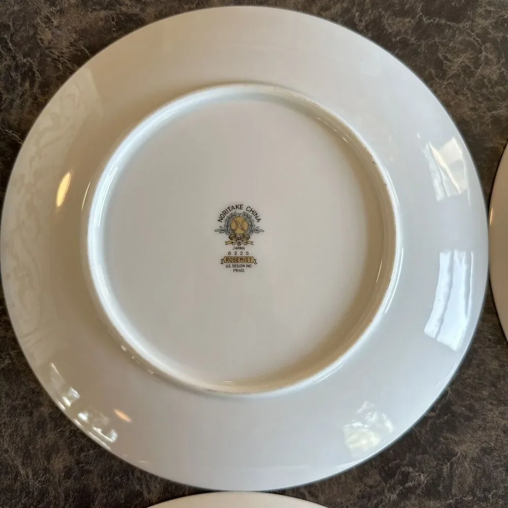 Set Of 4 Noritake China‎ Rosemist 6225 Salad Plates 8.25”